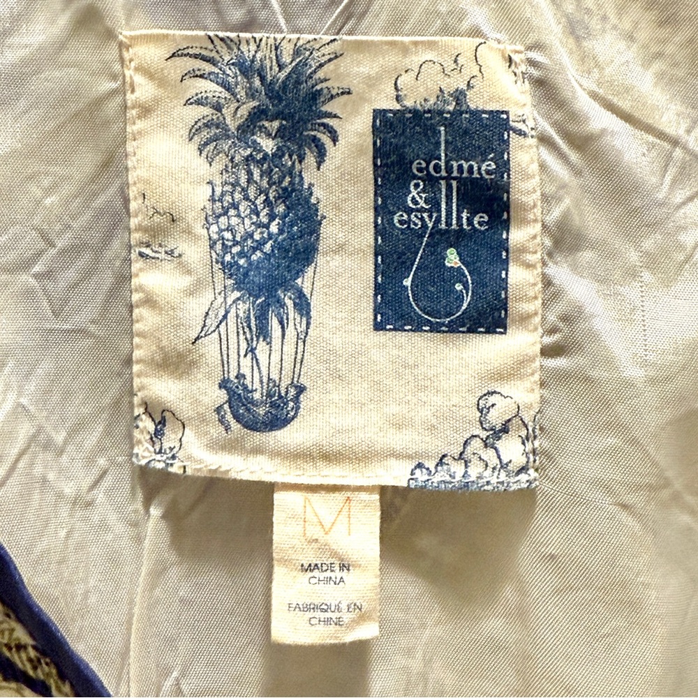 Edme & Esyllte - Anthropologie 100% Silk Kerchief Print V-Neck Dress Medium EUC - Picture 3 of 17